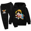 2025One Piece Estampado de Dibujos Animados Traje para Niños Sudadera con Capucha Sudadera + Pantalones Pb904