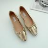 Zapatos de ballet plisados de estilo francés con punta cuadrada y aumento de altura de 4 cm, de boca baja, sin cordones, elegantes, de una sola capa, con suela blanda para mujer.