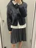 Cardigan de Lã Escovada com Gola Redonda, Corte Padrão, Marca C, Azul 26, Novo Outono, Cardigan de Lã Fleece 1341040003