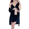 [Estrictamente Seleccionado] Camisón Sexy con Tirantes, Ropa para el Hogar, Conjunto de Pijama de Terciopelo Dorado para Mujer con Almohadillas para el Busto, Pijama de Encaje para Otoño e Invierno