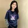 Nueva camiseta de algodón puro de manga larga para niñas de primavera y otoño, elegante conjunto de dos piezas estilo coreano para niños mayores