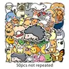 50 animales de dibujos animados graffiti personalidad transfronterizo lindo goo tarjeta cuenta de mano DIY funda de teléfono móvil pegatina para equipaje impermeable