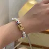 Pulsera de Perro de Dibujos Animados Linda con Perlas para Mujer, Diseño de Nicho Primavera y Verano, Joyería de Pulsera de Perlas Dopamina Única y Elegante