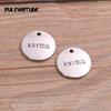 Pequeños accesorios de joyería de aleación de bricolaje de 2 colores, 5 colgantes redondos con forma de placa de letra ZAKKA, accesorios al por mayor de 20 mm