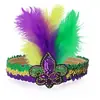 Accesorios de Carnaval Mardi Gras Brasileño Artículos Pequeños Diadema de Plumas y Lentejuelas Tocado Aro para la Cabeza Amazon Transfronterizo