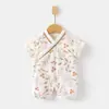 Mameluco de Verano para Bebé de Manga Corta Mameluco de Verano para Bebé de Jersey Ultra Fino Bata de Algodón Puro Traje de Monje para Niños Traje para Gatear de Recién Nacido