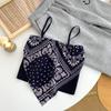 Spice Girl Wear Design Sense Niche Flor de Caju Lenço de Seda Internet Popular Inner Vest Pequeno Sling Tube Top Trendy Outer Wear