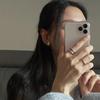 Pendientes de Corazón Tridimensional Chapados en Oro de Miss Wu, Mismo Estilo que Kim Go-Eun, Frescos y Dulces en la Fiebre de Ins