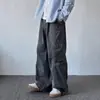 Pantalones de Trabajo de Color Sólido Lavados para Hombre, Estilo Primavera y Otoño, Pantalones Holgados de Pierna Recta Caídos, Estilo Japonés, Pantalones de Estilo Perezoso de Invierno para Hombre