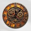 Reloj de Pared de Madera 3D con Textura de Madera Retro Imitación Transfronterizo para Sala de Estar, Reloj de Pared de Alta Gama, Tablero de Densidad, Silencioso