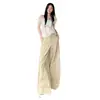 Calça Feminina Casual Retrô Americana Estilo Preguiçoso Cintura Elástica Perna Larga Corte Reto Caimento Solto Fina Confortável Comprimento Total
