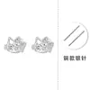 Brincos de Orelha de Gato Prata Pura S999 Leve Luxo para Mulheres 2025 Doce e Fofo Moda Nicho Design Brincos de Hélice Zircônia