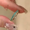 Anillo de Plata de Ley S925 con Diamantes Paraiba para Mujer, Estilo Vintage Japonés, Diseño de Nicho de Alta Gama, Anillo Popular