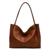 Bolsa Grande Capacidade Retrô Nova Moda 2024 Bolsa Feminina Estilo Ocidental Casual Bolsa de Ombro Bolsa Tote para Estudante Universitário