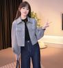 Chaqueta Corta de Solapa para Mujer Ropa de Trabajo Otoño 2025 Nueva Corta Estilo Coreano Holgada Casual Ajustada Chaqueta Top