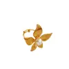 Anel de Trevo de Quatro Folhas da Sorte Feminino Luxo Leve Design de Nicho Personalidade Abertura Ajustável Diamantes Brilhantes Exquisito Fashionável Retro Anel de Dedo Atacado