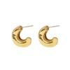 Aretes Geométricos de Metal Europeo y Americano Latón 14K Forma de Anacardo Simples Lujo Ligero Estilo Frío Alta Calidad Joyería para Orejas para Mujeres