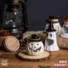 Taza de vela de cerámica personalizada para Halloween decoración de calabaza adorno navideño portavelas hueco peculiar y único