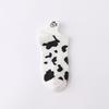 Primavera y Verano Nuevos Calcetines de Barco Rayados de Dibujos Animados con Bordado de Vaca Blanco y Negro Lindo Estilo Japonés Calcetines Cortos de Algodón Calcetines de Estudiante Absorbentes de Sudor