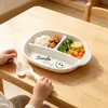 Prato de Jantar Infantil com Rosto Sorridente Simples para Bebê prato de bebê prato de jantar para bebê louça compartimentada grau alimentício prato à prova de queda