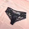 Tanga Sexy de Renda Transparente com Costas T e Strass Tanga Sedutora com Borda de Renda Calcinhas com Forro de Algodão T-Pants Tanga Feminina