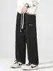 Pantalones de Trabajo para Hombre 2026 Nuevos con Cordón Holgados Pierna Recta Marca de Moda Americana Plisados Versátiles Casuales Pantalones Largos Ropa para Hombre