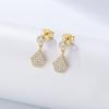 Pendientes de Plata de Ley s925 Geométricos Poligonales con Microincrustaciones de Circonita Sentido Avanzado Inspiración Europea y Americana Personalidad Simple Pendientes de Lujo Ligero