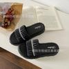 Pantuflas para Mujer para Exterior Verano Nuevas Planas Antideslizantes Moda Zapatos de Mujer Combinan con Todo Suela Gruesa Sin Cordones Sandalias de Playa al Mayoreo