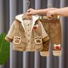 Bebê meninos e meninas roupas colete de veludo de três peças outono e inverno roupas sair 0-2 anos de idade estilo ocidental terno do bebê engrossado