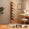 Estantería de madera maciza, estante de almacenamiento de pie, armario de almacenamiento de pared, estantería para libros ilustrados infantiles, pequeña estantería de esquina, estantería estrecha de almacenamiento
