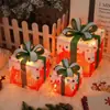 Caja de Regalo Navideña Y Juego de Tres Piezas Luces Decorativas Decoración Interior Navideña Arreglo Luces de Colores Caja de Regalo Brillante