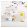 Toalla triangular de gasa espumosa peinada con estampado de dibujos animados de algodón para bebé, toalla absorbente de saliva ajustable con doble broche