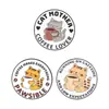 Suministro transfronterizo de divertidos pines de esmalte para café de gato, insignias metálicas con frases creativas en inglés, pines decorativos para bolsos