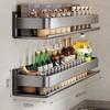 Estante de Almacenamiento de Cocina sin Taladro Montado en Pared Caja de Almacenamiento Portacuchillos de Acero Inoxidable Estante de Almacenamiento de Condimentos de Múltiples Capas Venta al por Mayor