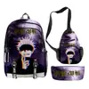 Mochila Escolar Anime 3D Nova Transfronteiriça, Mochila, Estojo, Bolsa de Ombro, Três Peças