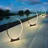 Lâmpada de gramado interna redonda luminosa lâmpada de jardim economia de energia decoração de jardim criativa brilhante alumínio plugável lâmpada de jardim