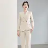 Outono/Inverno 2026 Novo Conjunto de Duas Peças Feminino Formal de Negócios com Manga Longa Moda Slim Profissional Atacado