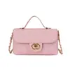 2026 Nova Popular Bolsa de Corrente Estilo Coco com Padrão de Losangos Elegante Bolsa Quadrada Pequena Bolsa de Mão Fashion para Celular Bolsa Transversal