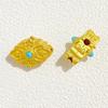 Accesorios de cuentas para bricolaje, alta conservación del color, oro antiguo, turquesa pegajosa, libélula, ojo, espaciador, rueda de piedra, cuentas de transferencia