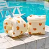 Brazaletes de Natación Rayados Estilo Ins para Niños y Adultos con Doble Bolsa de Aire, Engrosados, a Prueba de Fugas, Flotabilidad de Seguridad, Mangas de Agua Auxiliares