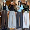 Tiro real Pantalones deportivos americanos 2026 Otoño/Invierno Nuevos Pantalones de pierna ancha para mujer Estilo perezoso holgado Pierna curva Casual Pantalones largos