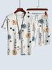 Traje de dos piezas para hombre, camiseta de manga corta con estampado digital, pantalones cortos y talla grande, deportivo, informal, de comercio exterior transfronterizo