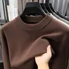 Suéter de malha gola redonda para homens, malha grossa, novo modelo popular para primavera, outono e inverno
