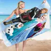 Toalla de Playa Serie Frozen, Toalla Cuadrada Versátil de Doble Cara de Forro Polar de Fibra Ultrafina para Natación y Baño