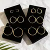 Nuevos Pendientes de Aro Minimalistas Estilo Retro Múltiples Tamaños Chapados en Oro Combinación de Seis Pares Set de Pendientes Venta al por Mayor