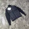 Chamarra de Plumón Tejida Ligera y Delgada con Parches de Punto Estilo Moncler, Modelo 158, Cárdigan Ligero