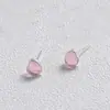 Brincos de Prata 999 com Pedra da Lua Amor para Mulheres Mini ins Elegante Doce Pequenos Brincos de Luxo Brincos