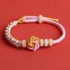 Pulseira Nó Mandala Nó Pan Chang Rosa Corda de Mão Feita à Mão DIY Cordão Tecido Pode Usar Miçanga da Sorte Acessórios de Joalheria Pulseira