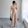 2026 Moda Transfronteiriça Europeia e Americana Estilo Pequeno Chanel Conjunto de Colete Calça Longa Conjunto Colete Decote V Calça Larga de Cintura Alta Street