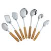 Juego de cuchara espátula de acero inoxidable 201 utensilios de cocina menaje de cocina para el hogar traje resistente a altas temperaturas suministros para hotel juego completo